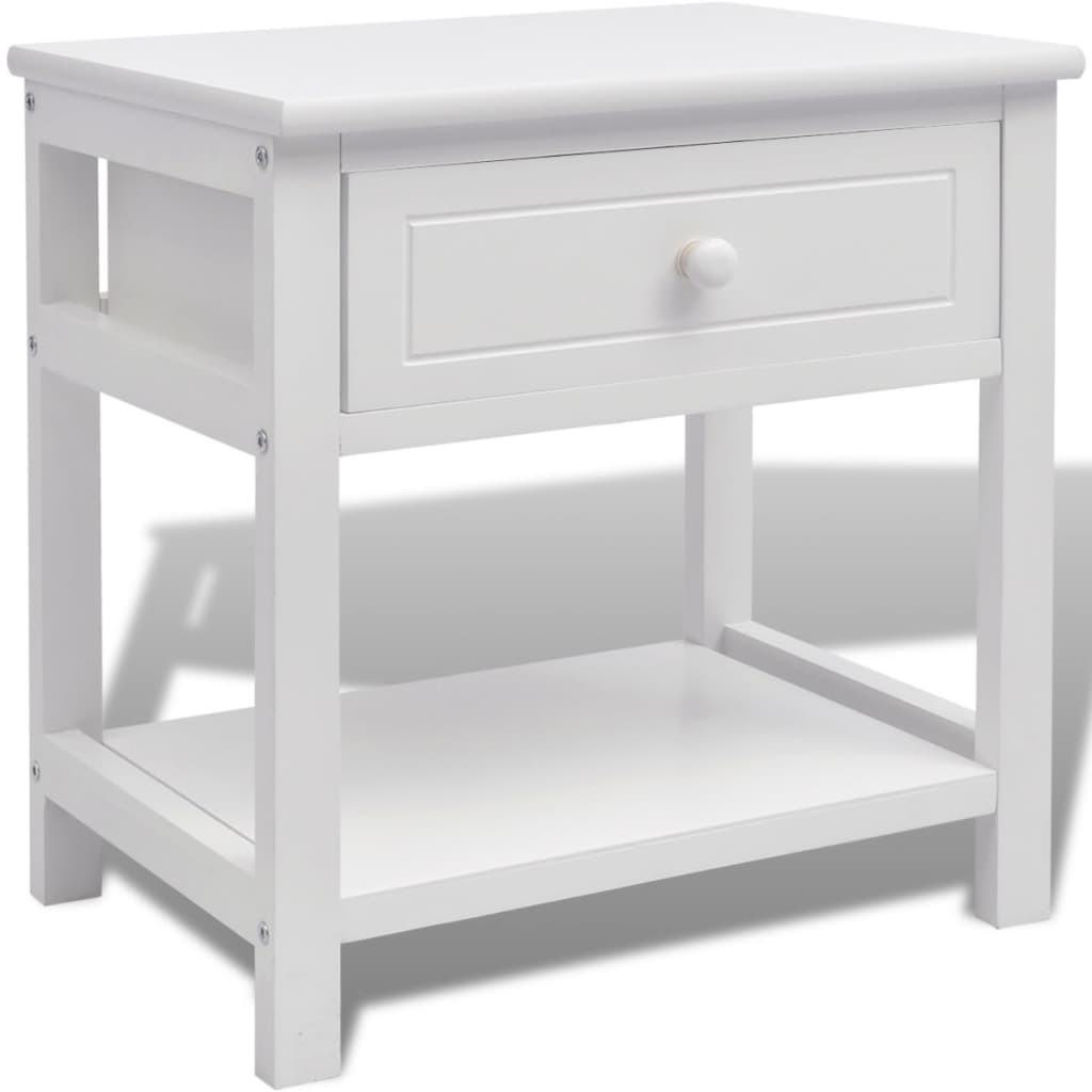 Bedside Cabinet Wood White