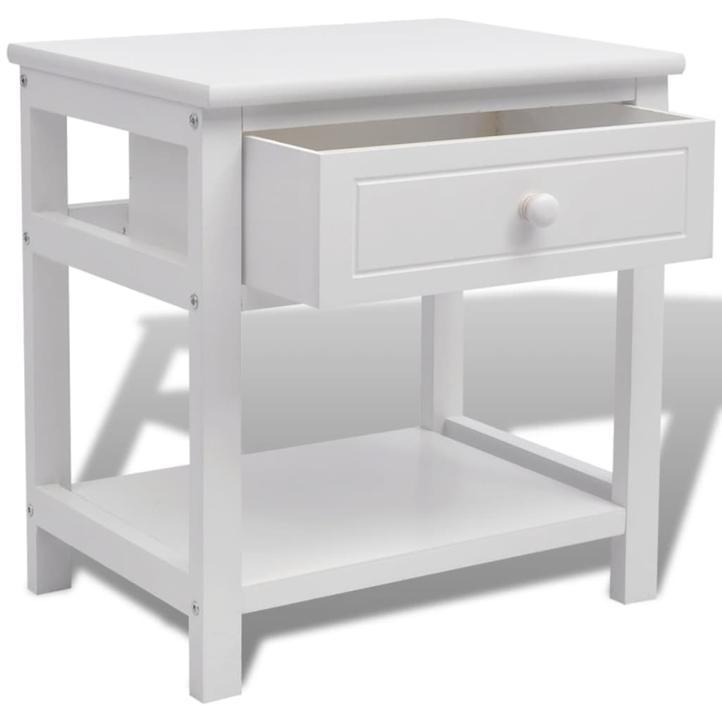 Bedside Cabinet Wood White