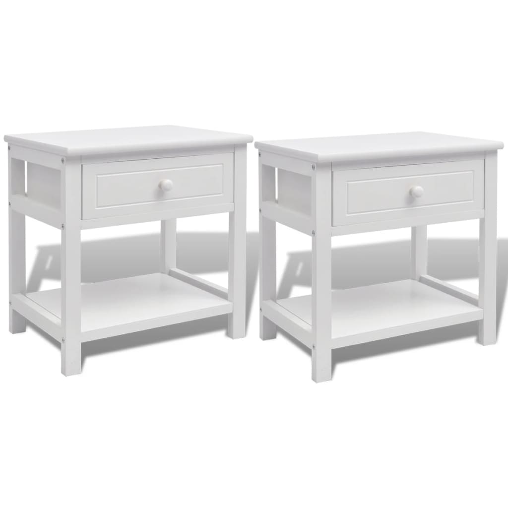 Bedside Cabinets 2 pcs Wood White