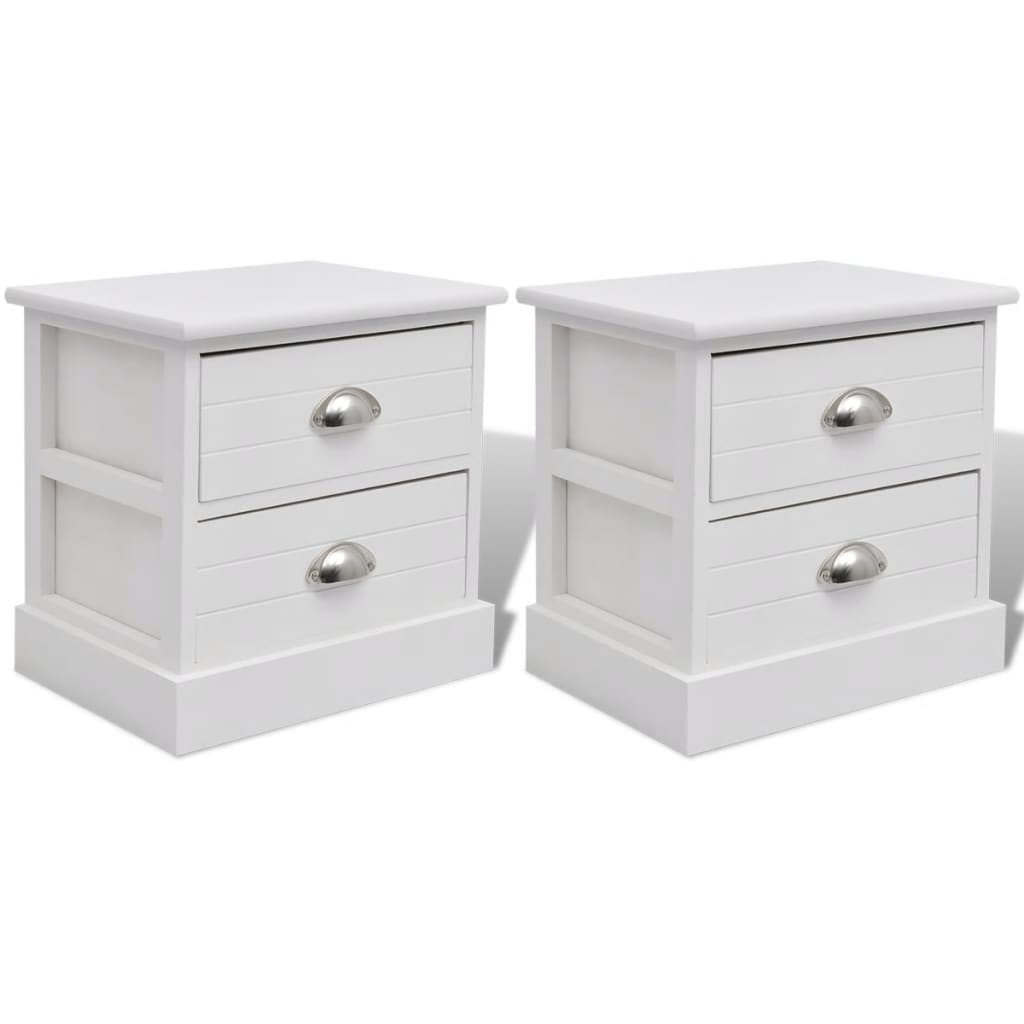 French Bedside Cabinets 2 pcs White