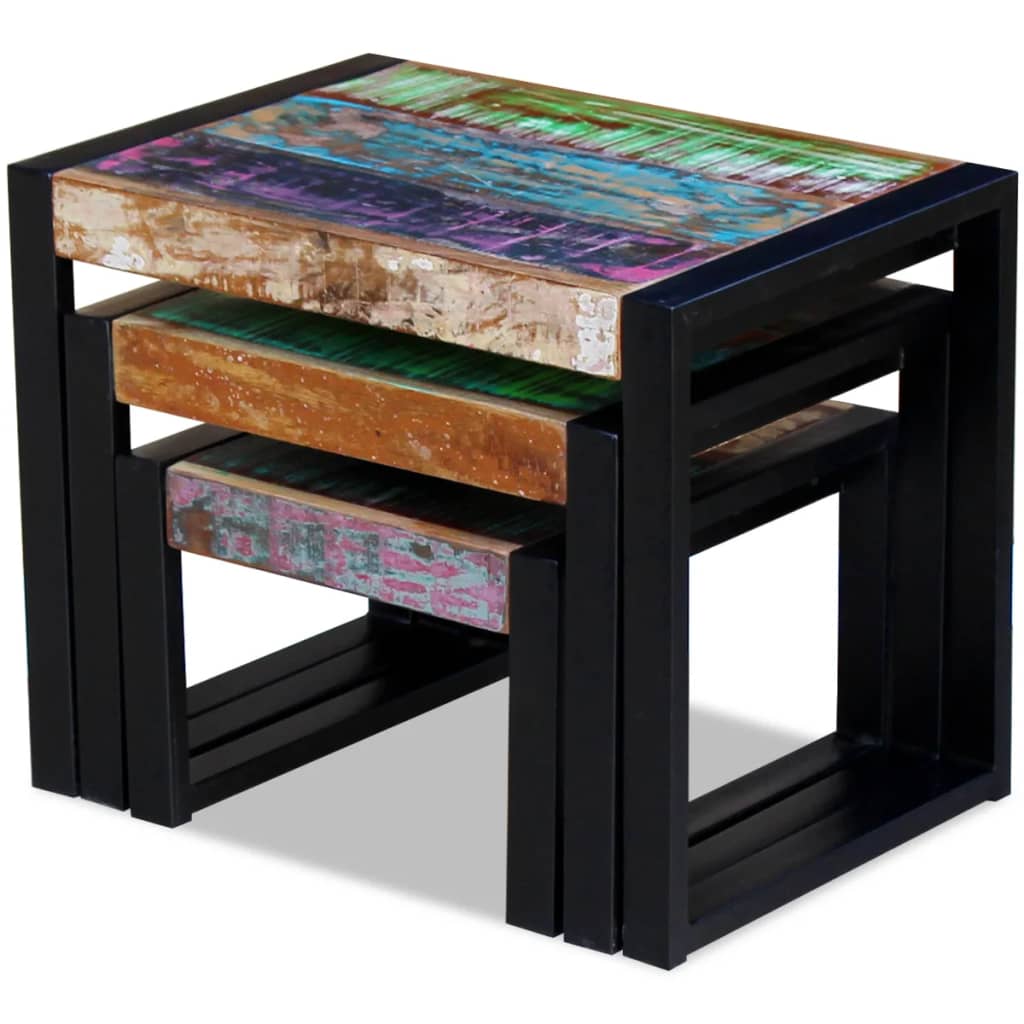 Three Piece Nesting Tables Solid Reclaimed Wood