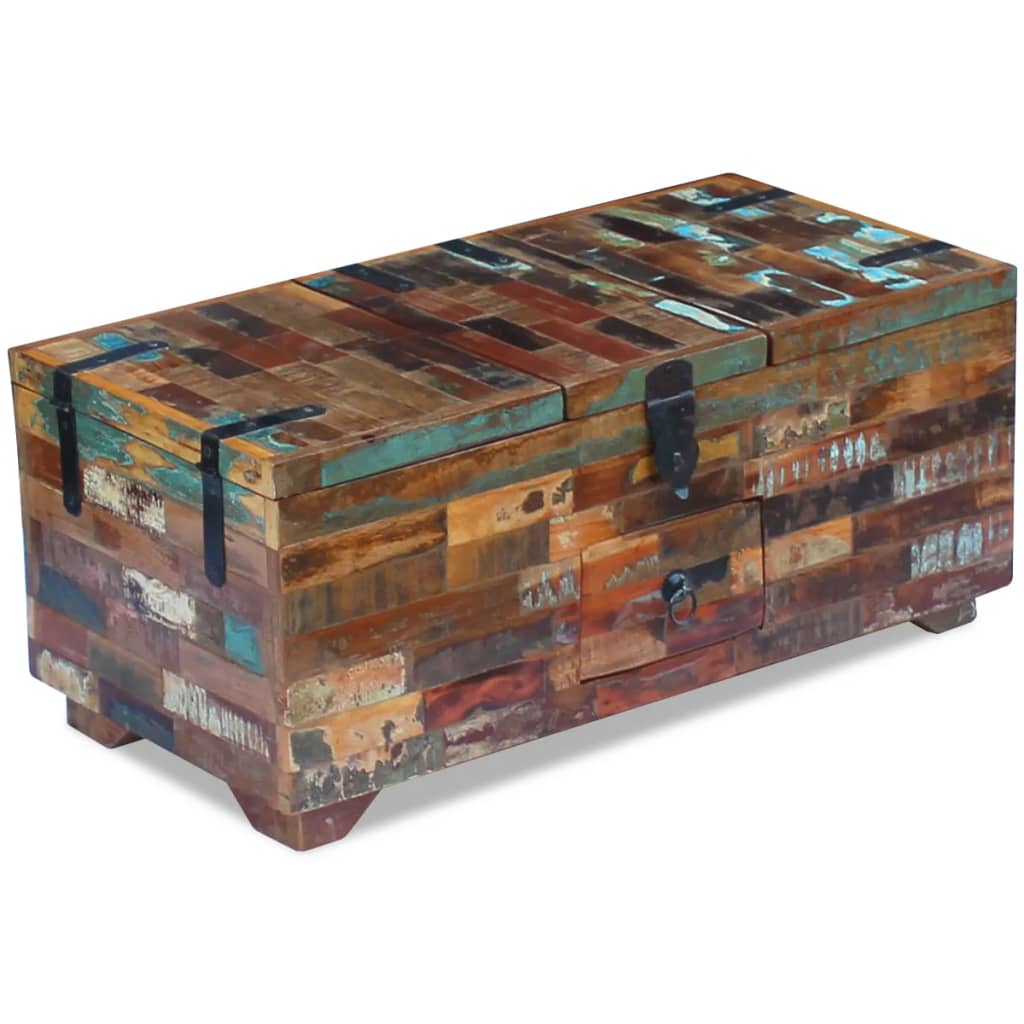 Coffee Table Box Chest Solid Reclaimed Wood 80x40x35 cm