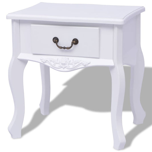 Bedside Cabinet MDF White