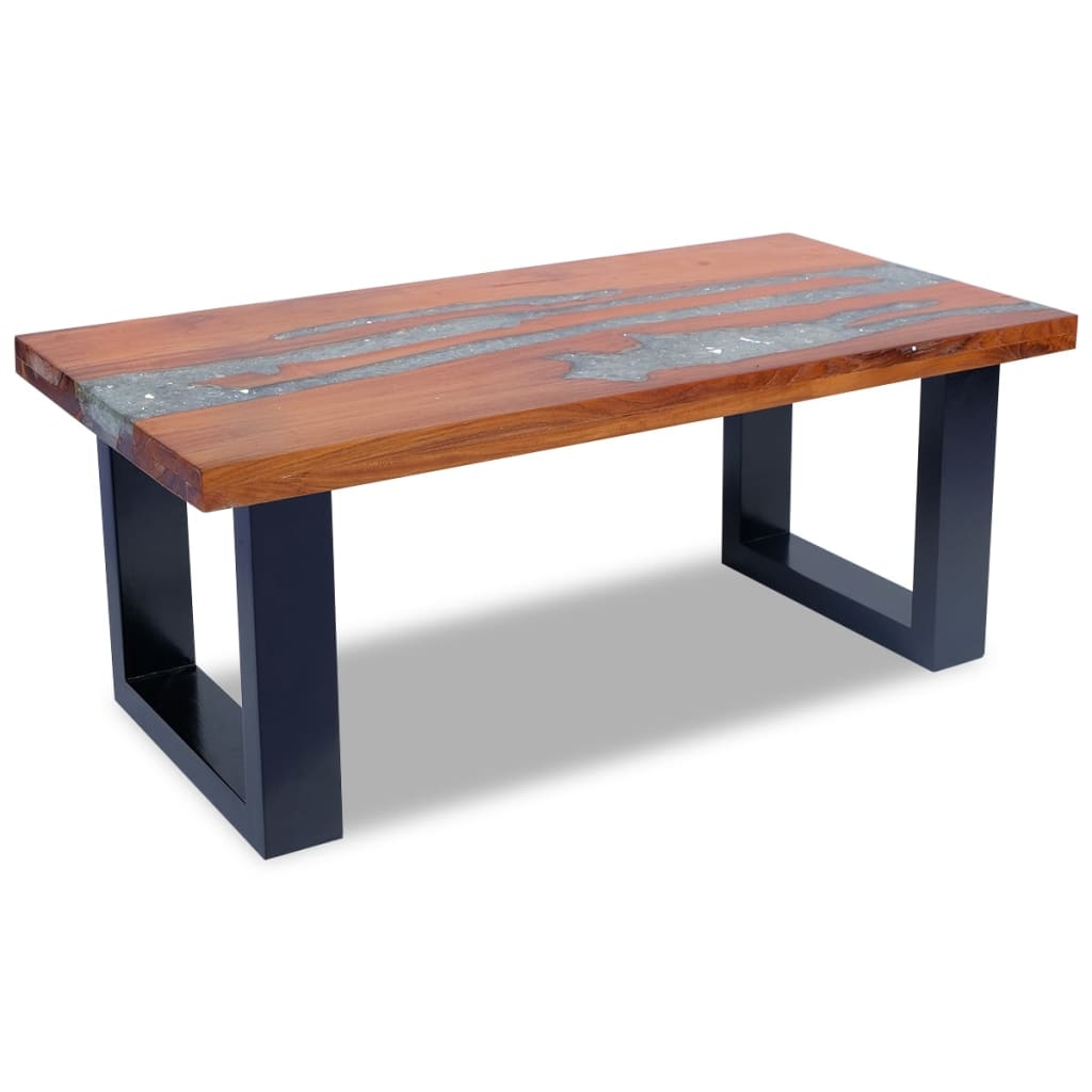 Coffee Table Teak Resin 100x50 cm