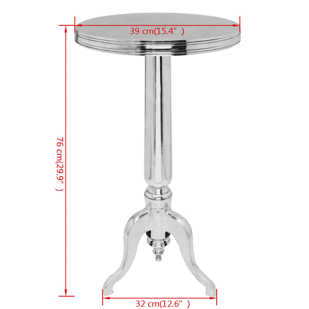 Side Table Round Aluminium Silver