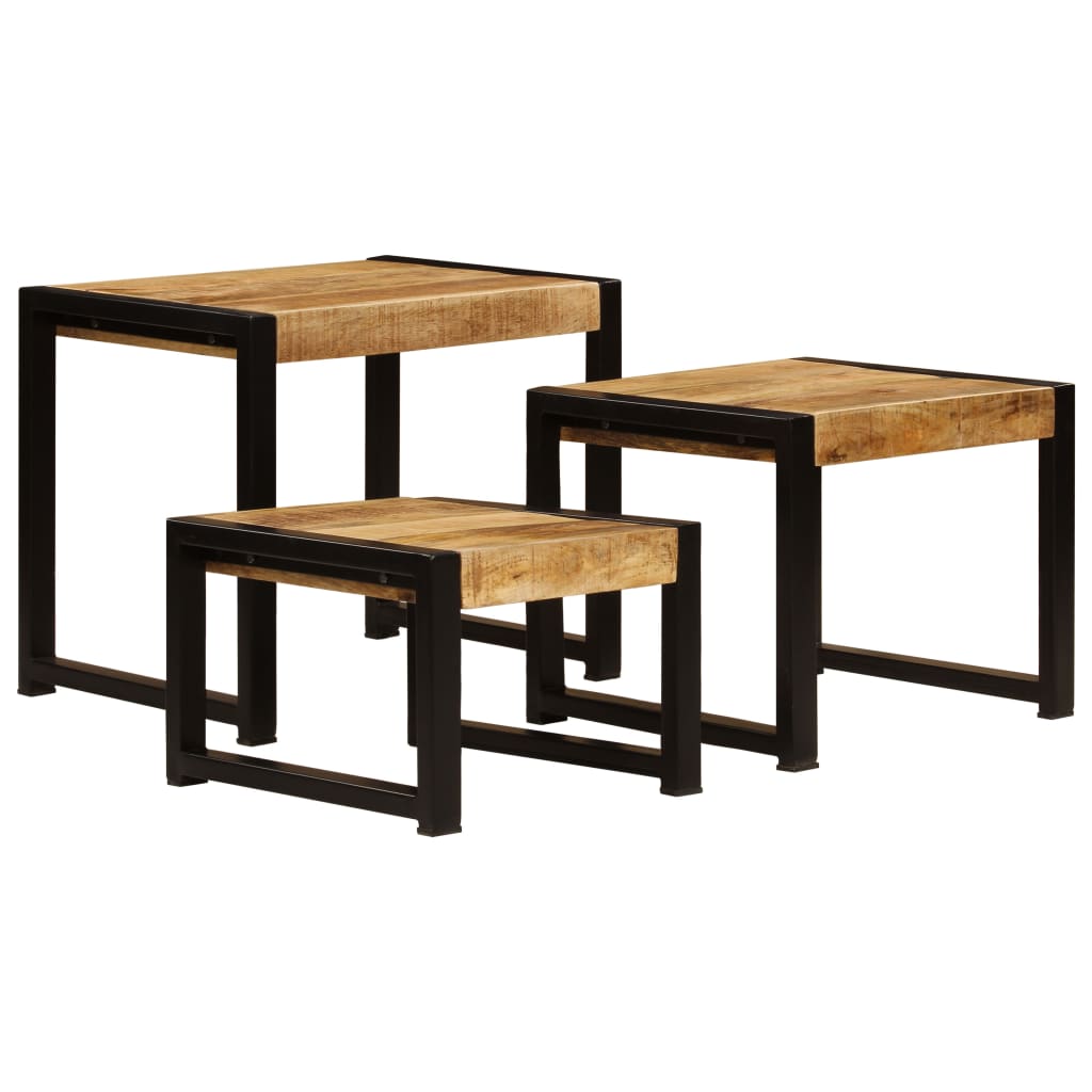 Nesting Tables 3 pcs Solid Mango Wood