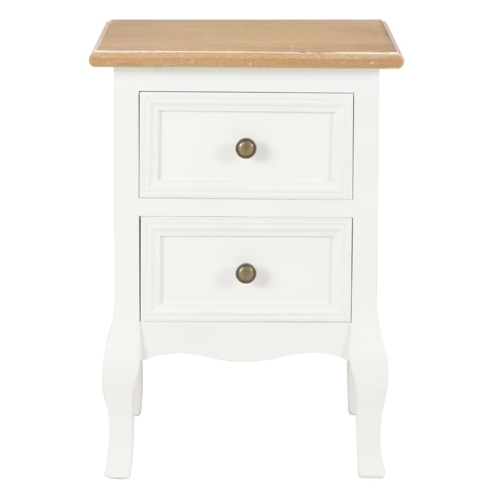 Bedside Cabinet 2 pcs White 35x30x49 cm MDF