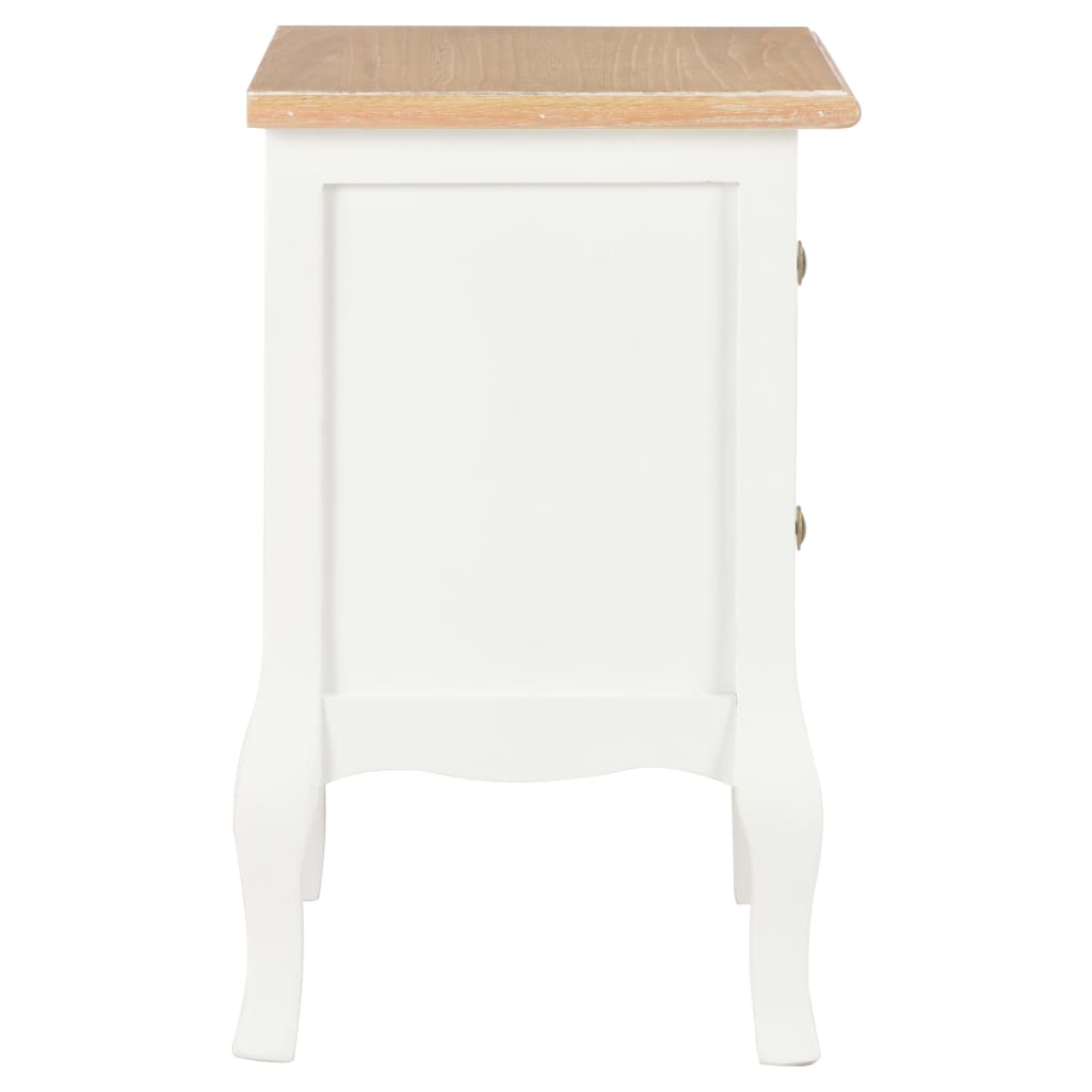 Bedside Cabinet 2 pcs White 35x30x49 cm MDF