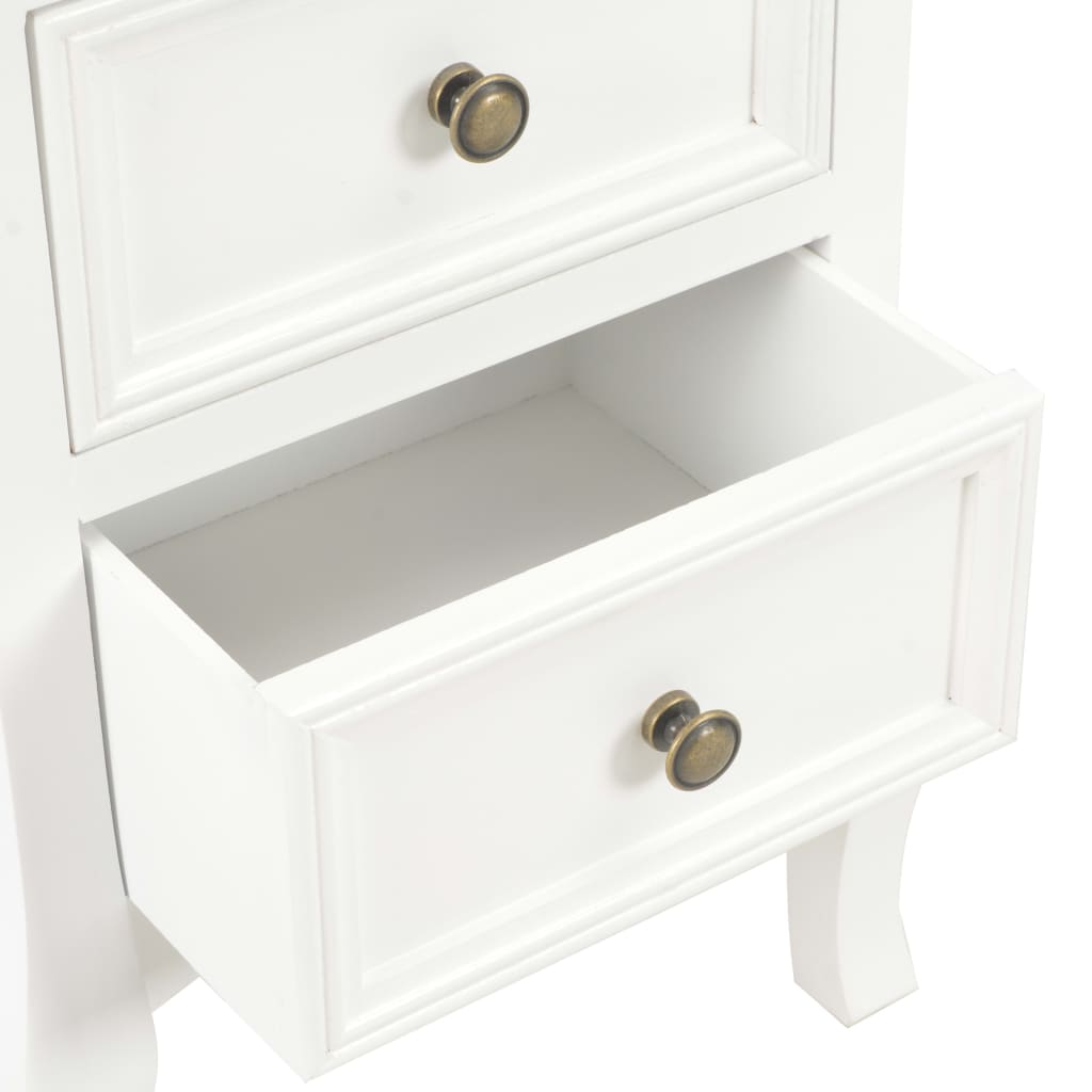 Bedside Cabinet 2 pcs White 35x30x49 cm MDF