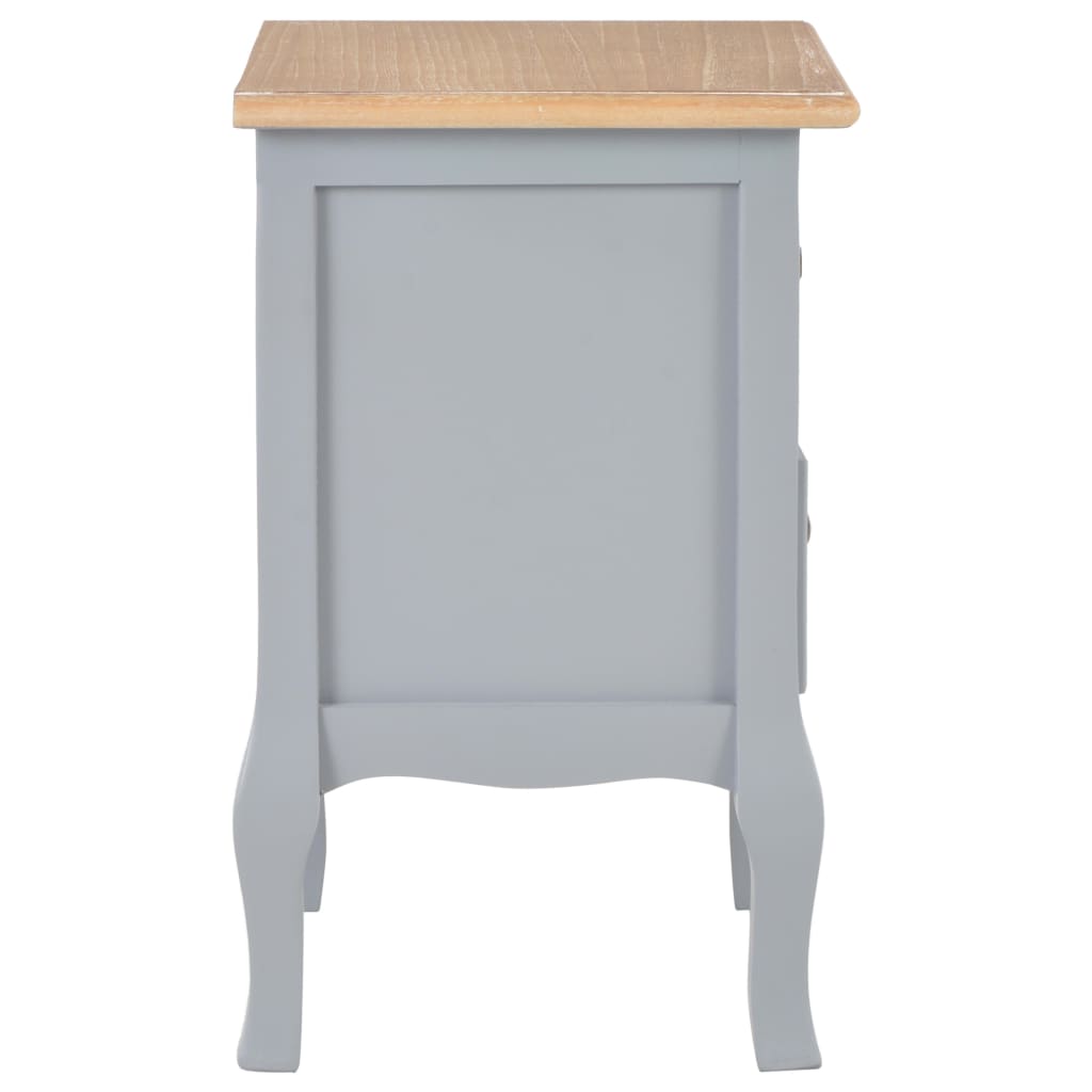 Bedside Cabinets 2 pcs Grey 35x30x49 cm MDF