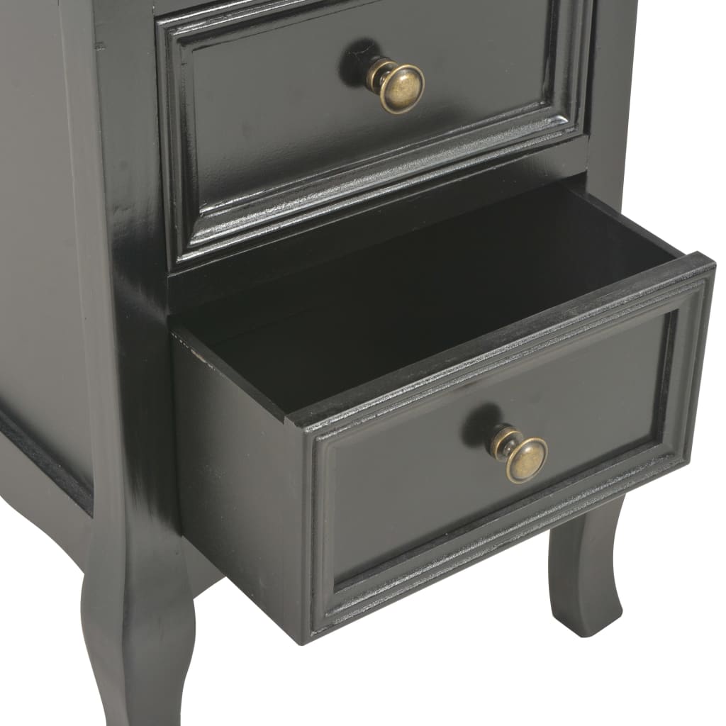 Bedside Cabinets 2 pcs Black 35x30x49 cm MDF