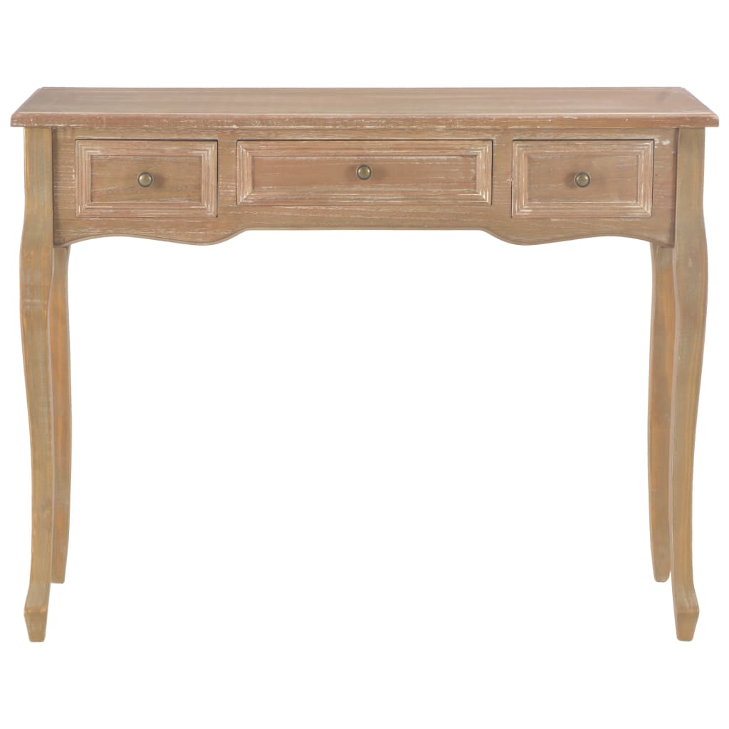 Dressing Console Table with 3 Drawers Brown