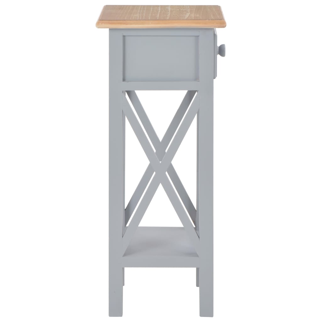 Side Table Grey 27x27x65.5 cm Wood