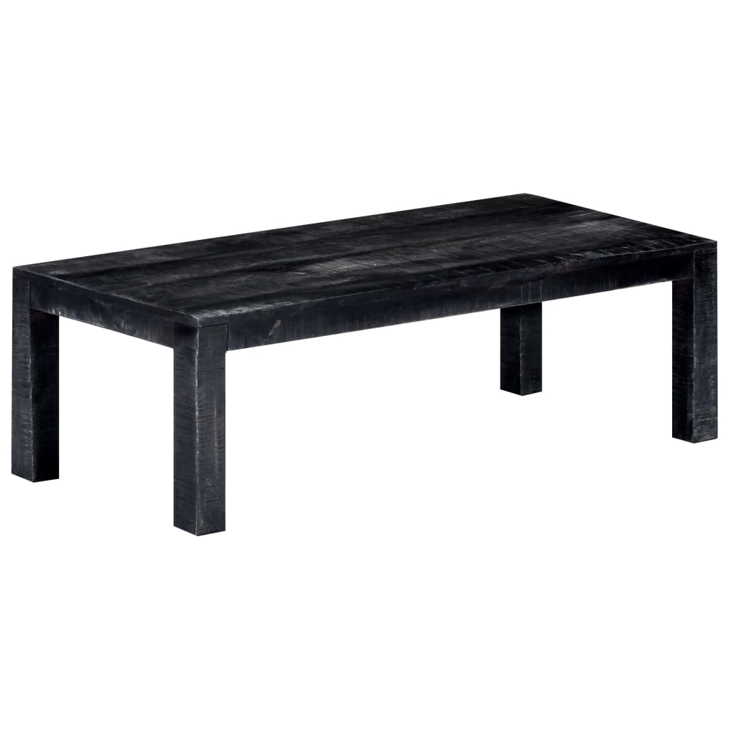 Coffee Table Black 110x50x35 cm Solid Mango Wood