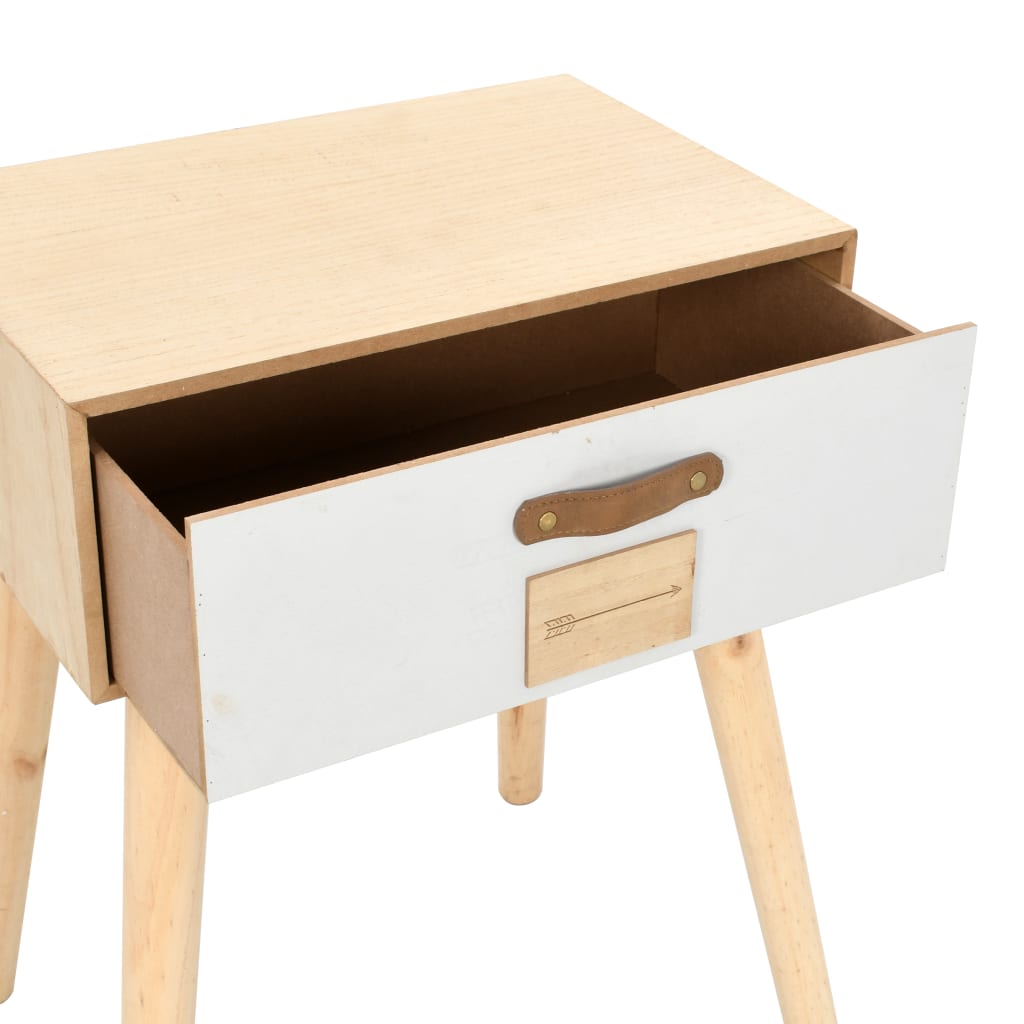 Bedside Table with a Drawer 44x30x58.5 cm Solid Pinewood