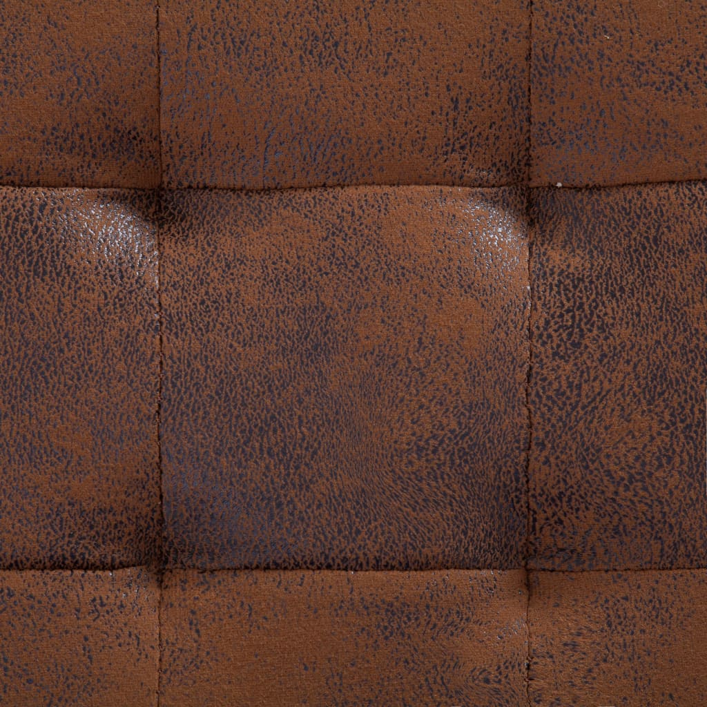 Storage Ottoman 87.5 cm Brown Faux Suede Leather