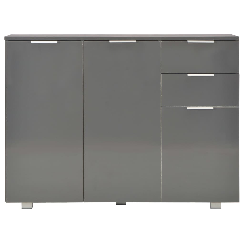 Sideboard High Gloss Grey 107x35x80.5 cm