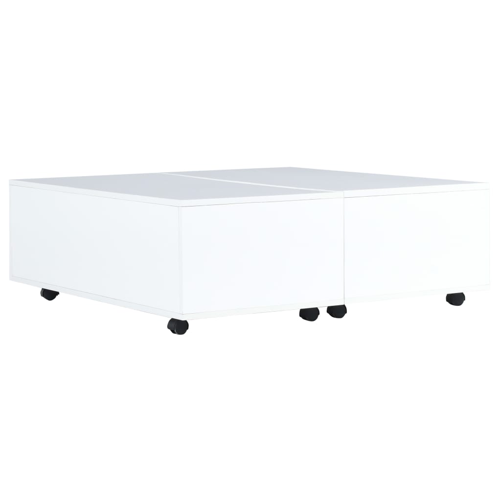 Coffee Table High Gloss White 100x100x35 cm