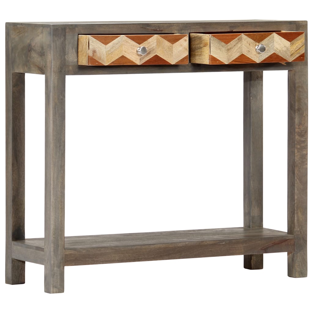 Console Table Grey 86x30x76 cm Solid Mango Wood