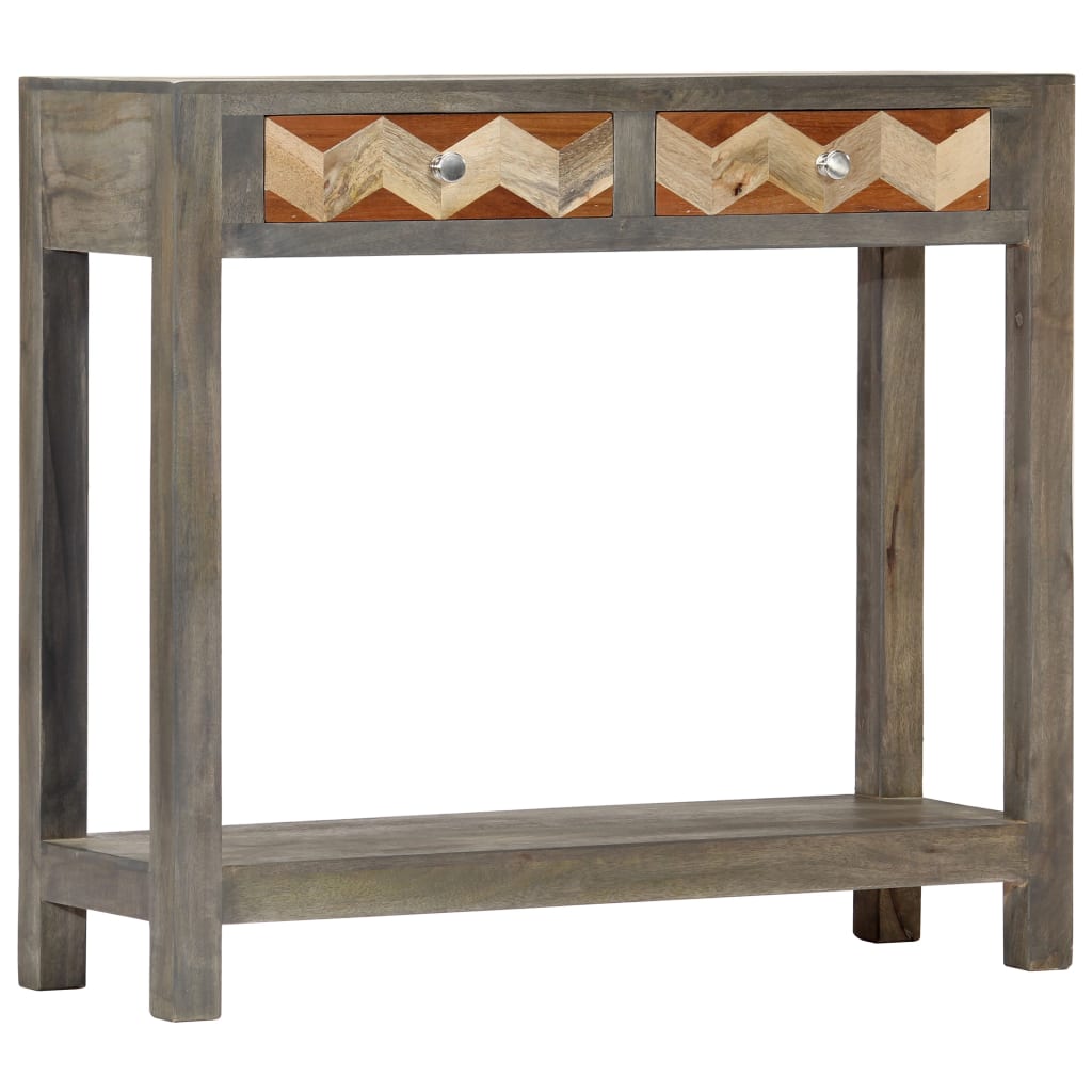 Console Table Grey 86x30x76 cm Solid Mango Wood