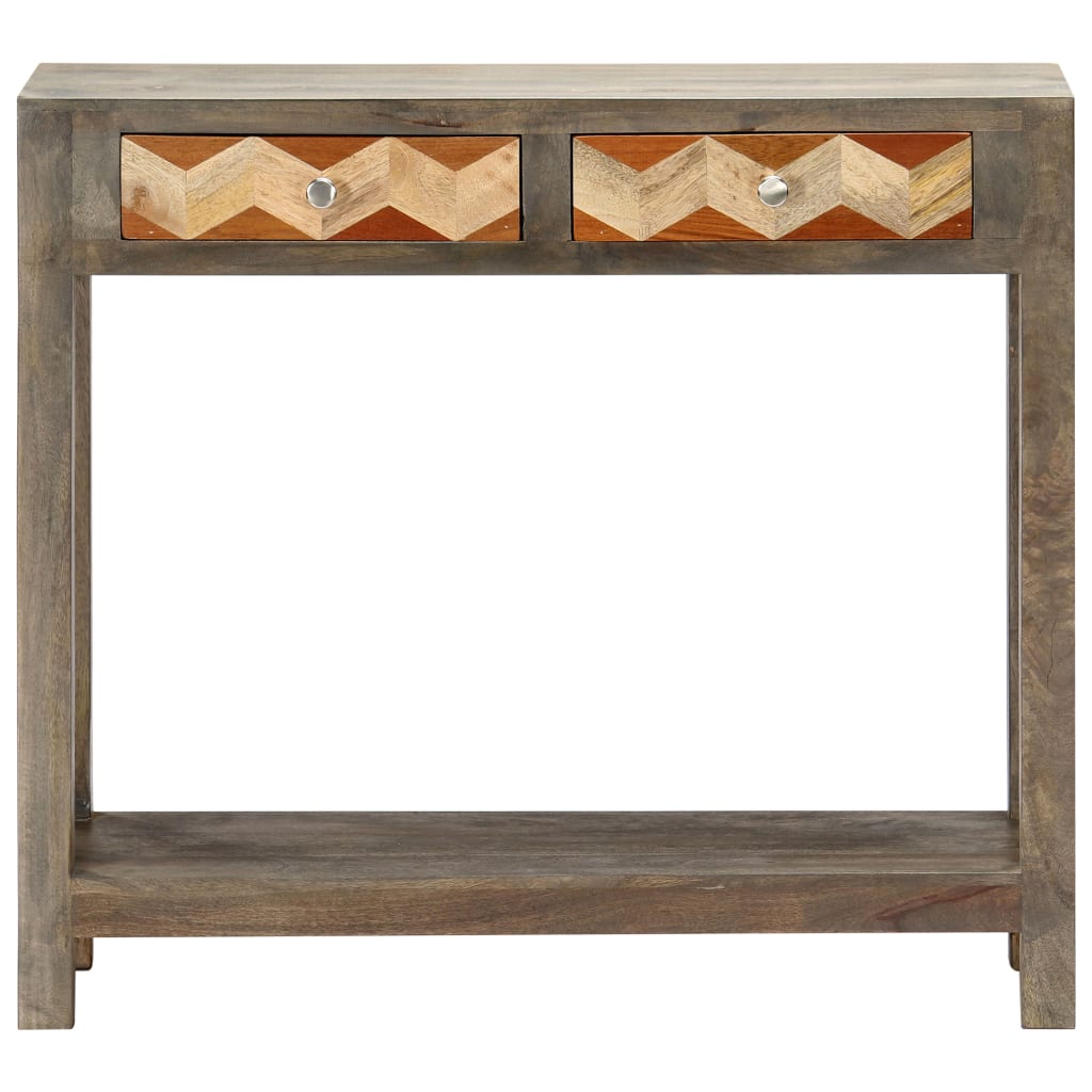 Console Table Grey 86x30x76 cm Solid Mango Wood