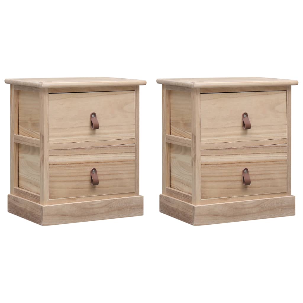 Nightstands 2 pcs 38x28x45 cm Paulownia Wood