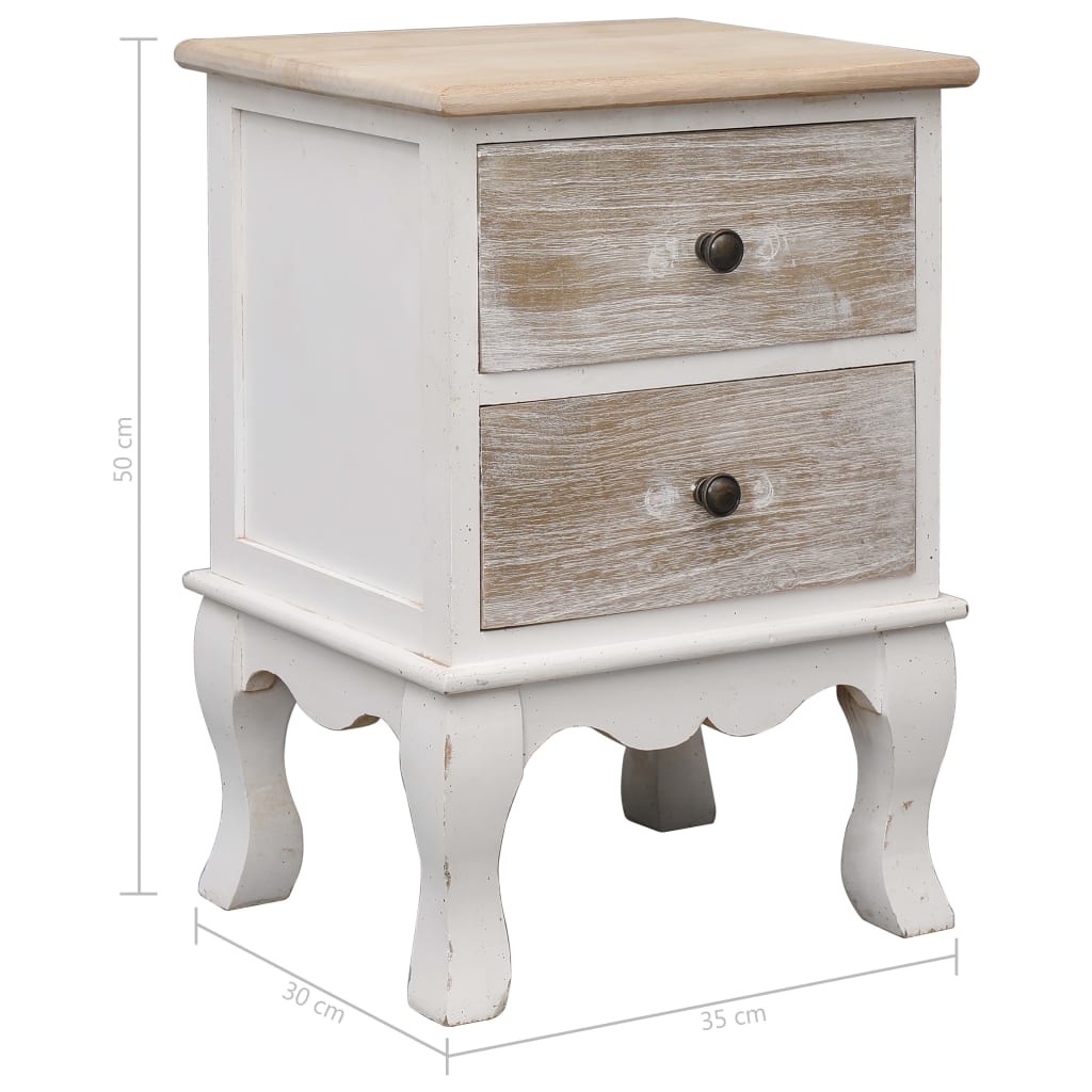 Bedside Cabinets 2 pcs 35x30x50 cm Paulownia Wood