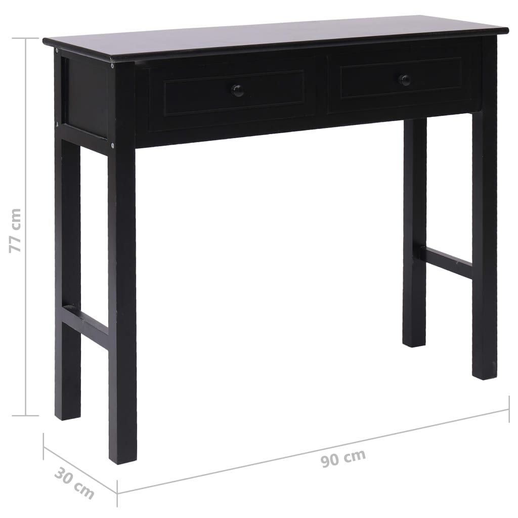 Console Table Black 90x30x77 cm Wood