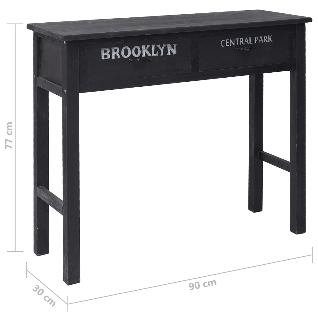 Console Table Black 90x30x77 cm Wood