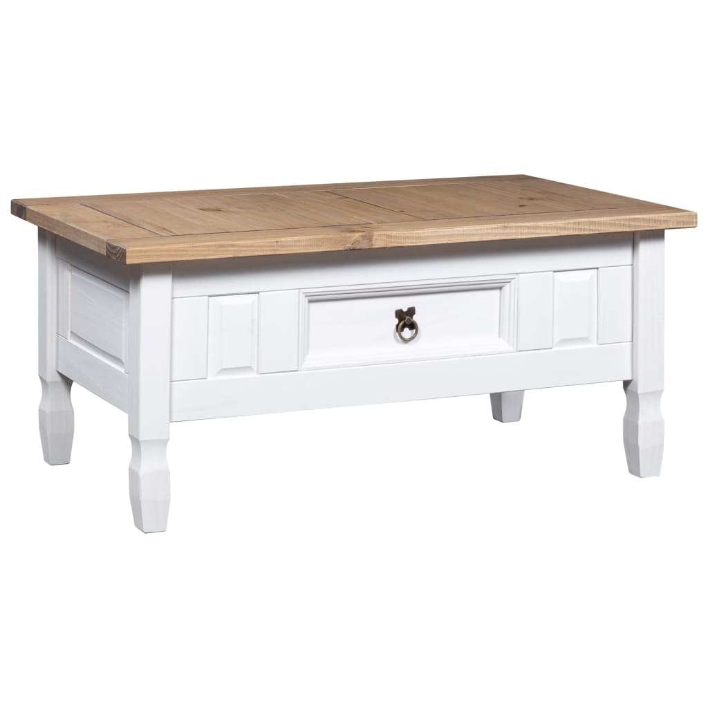 Coffee Table Mexican Pine Corona Range White 100x55x45 cm