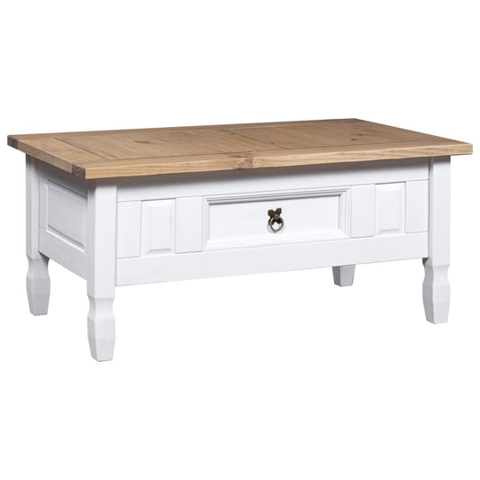 Coffee Table Mexican Pine Corona Range White 100x55x45 cm