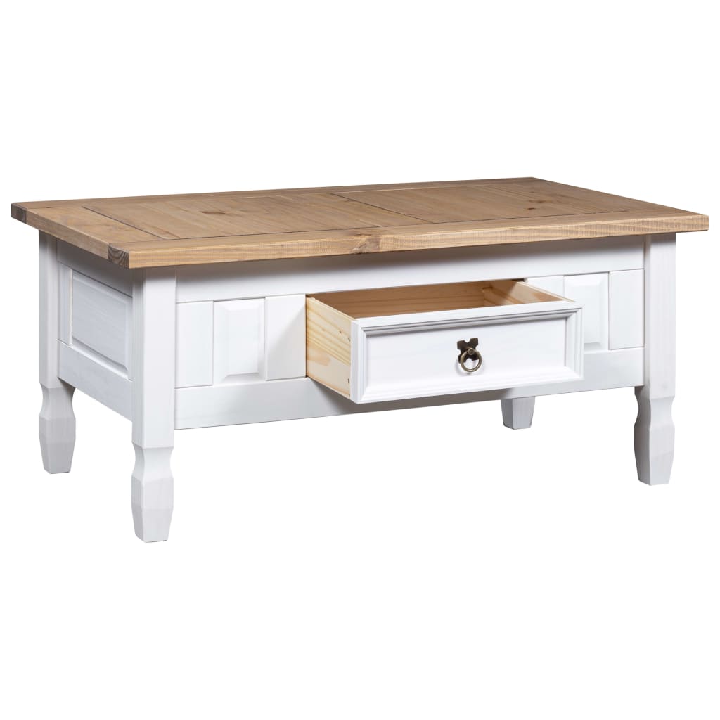 Coffee Table Mexican Pine Corona Range White 100x55x45 cm