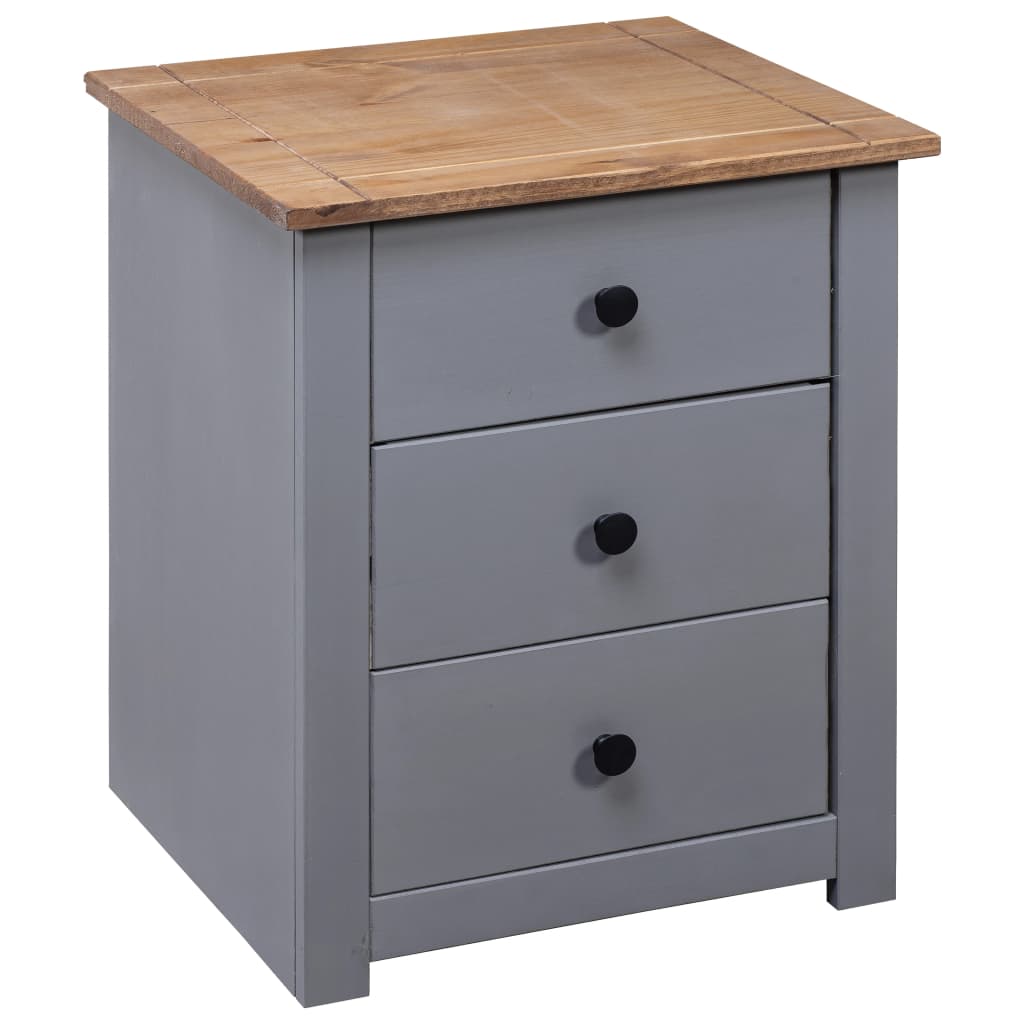 Bedside Cabinet Grey 46x40x57 cm Pinewood Panama Range