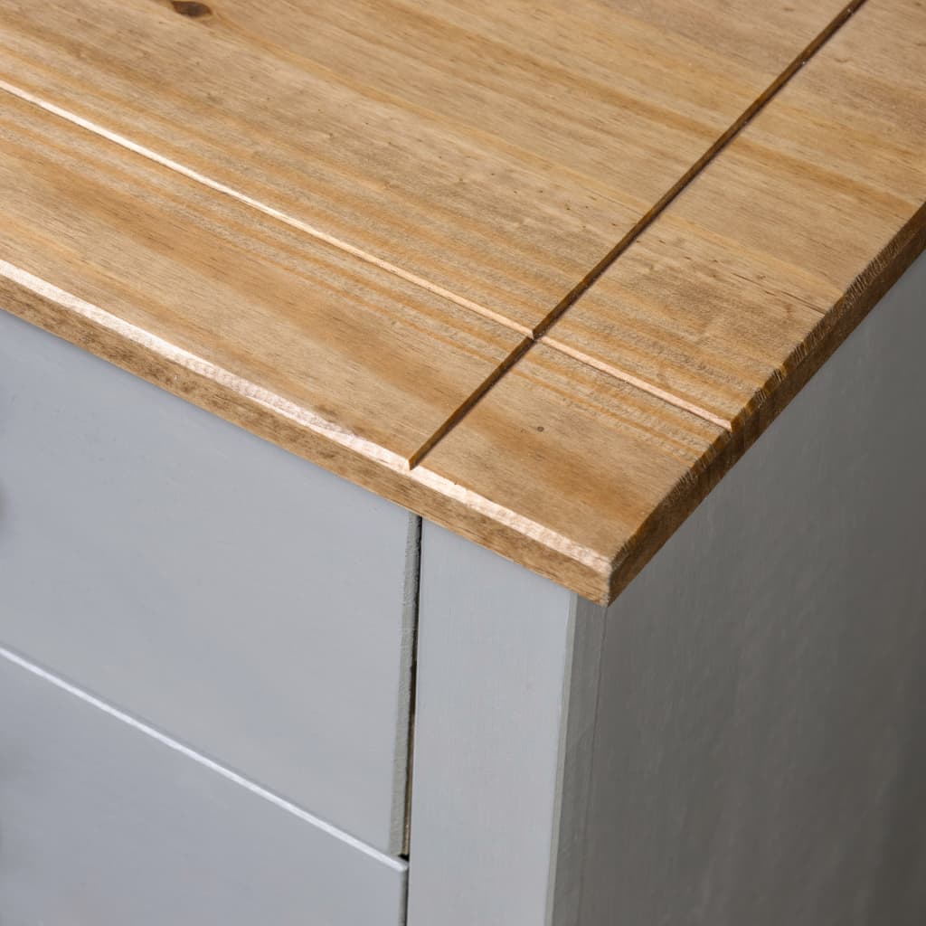 Side Cabinet Grey 80x40x73 cm Pine Panama Range