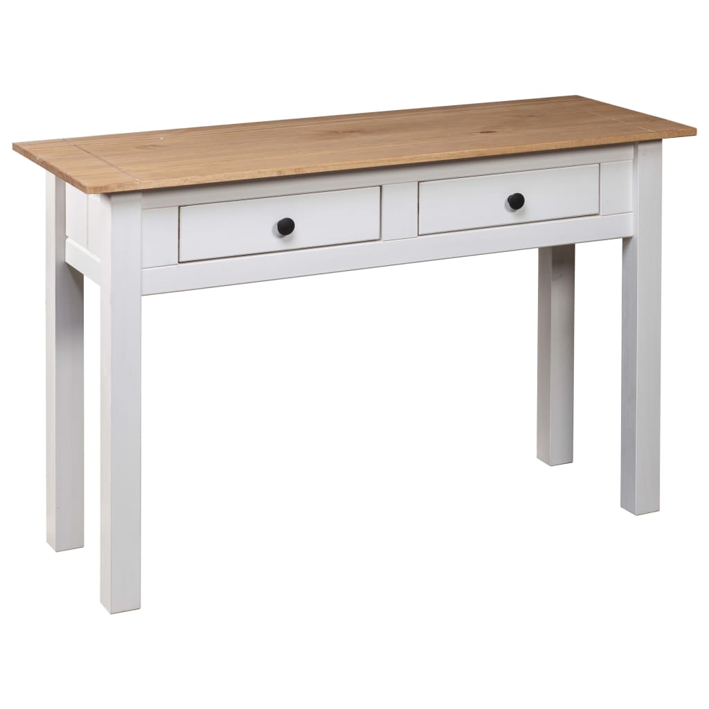 Console Table White 110x40x72 cm Solid Pine Wood Panama Range