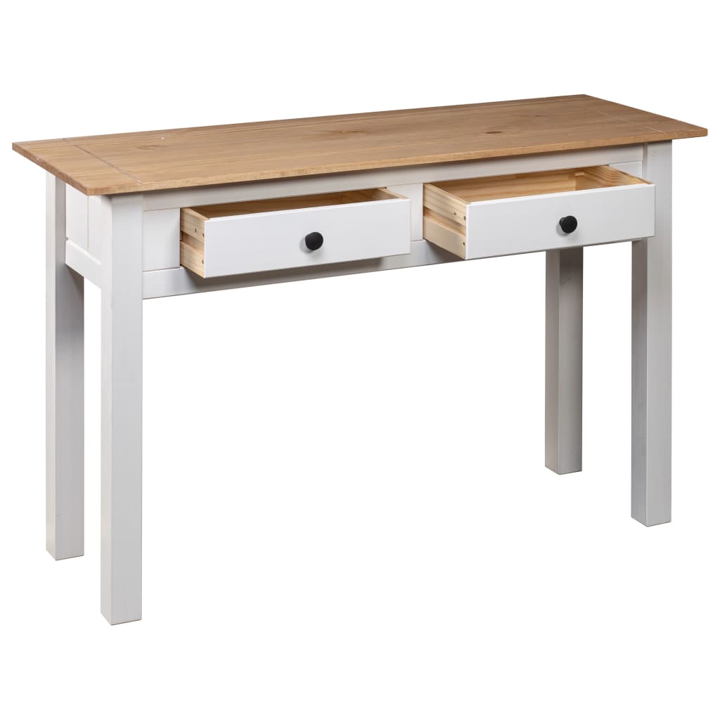 Console Table White 110x40x72 cm Solid Pine Wood Panama Range