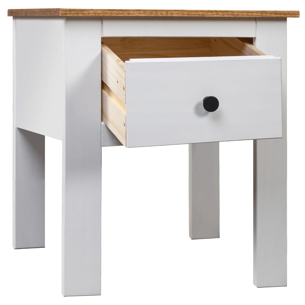 Bedside Cabinet White 46x40x57 cm Pine Panama Range