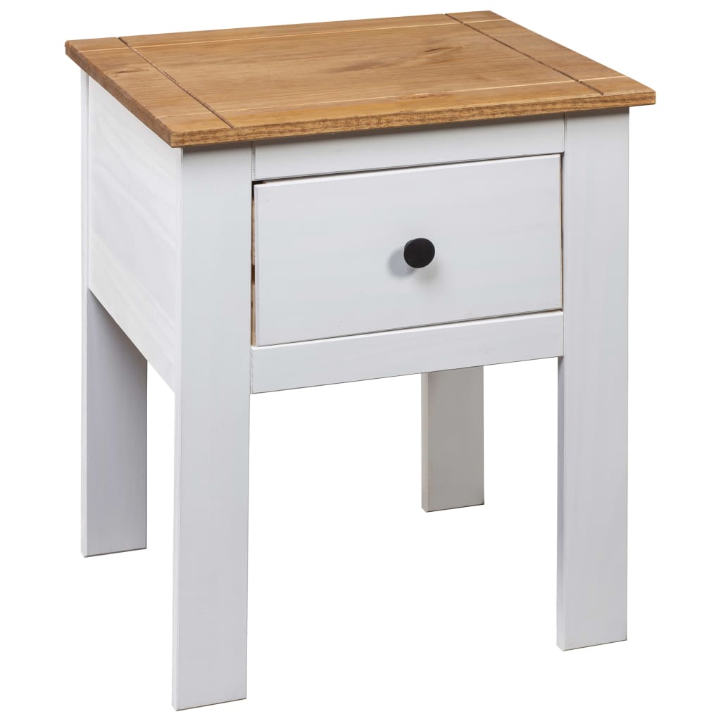 Bedside Cabinet White 46x40x57 cm Pine Panama Range