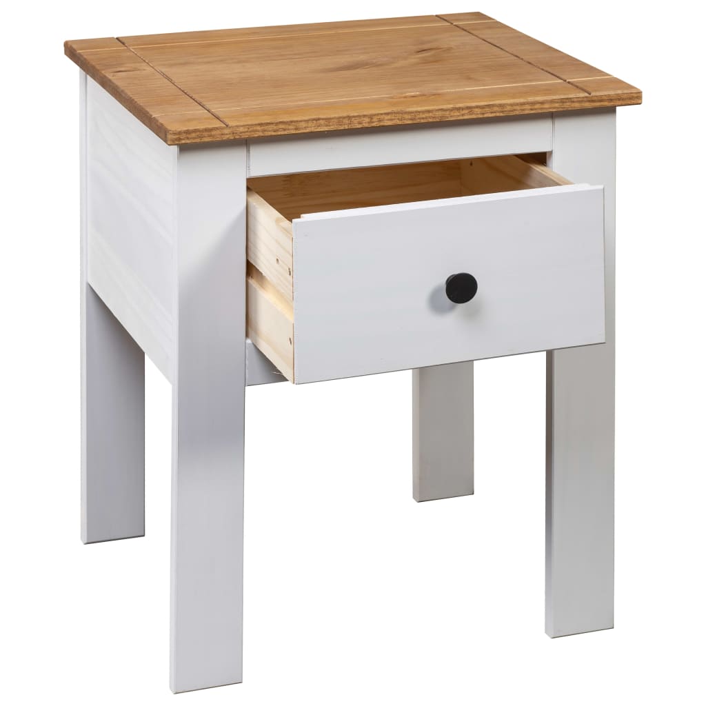 Bedside Cabinet White 46x40x57 cm Pine Panama Range