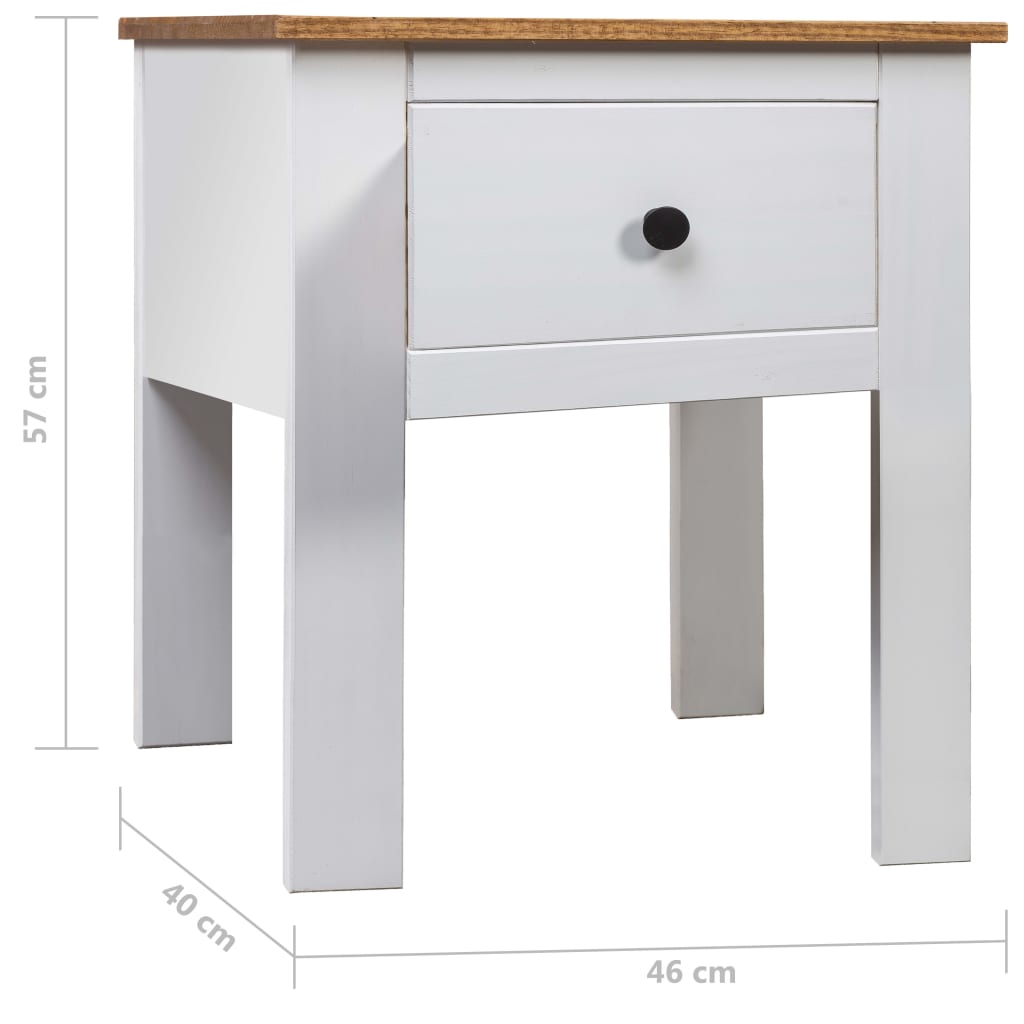 Bedside Cabinet White 46x40x57 cm Pine Panama Range