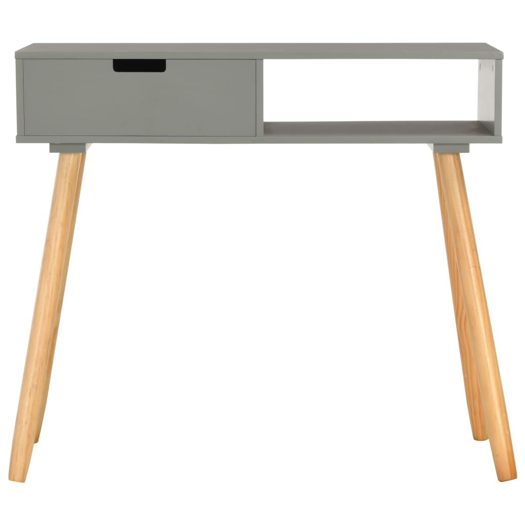 Console Table Grey 80x30x72 cm Solid Pinewood