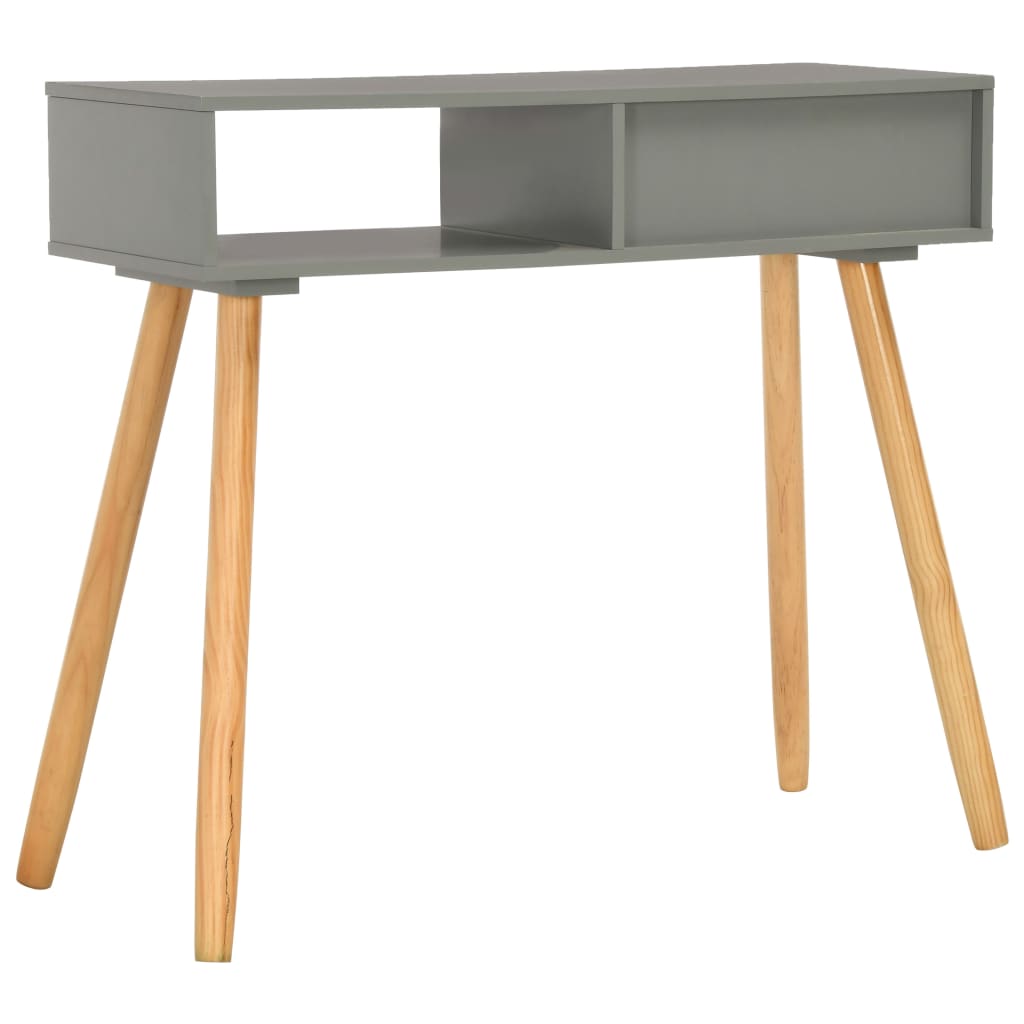 Console Table Grey 80x30x72 cm Solid Pinewood