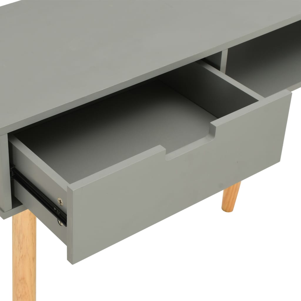 Console Table Grey 80x30x72 cm Solid Pinewood