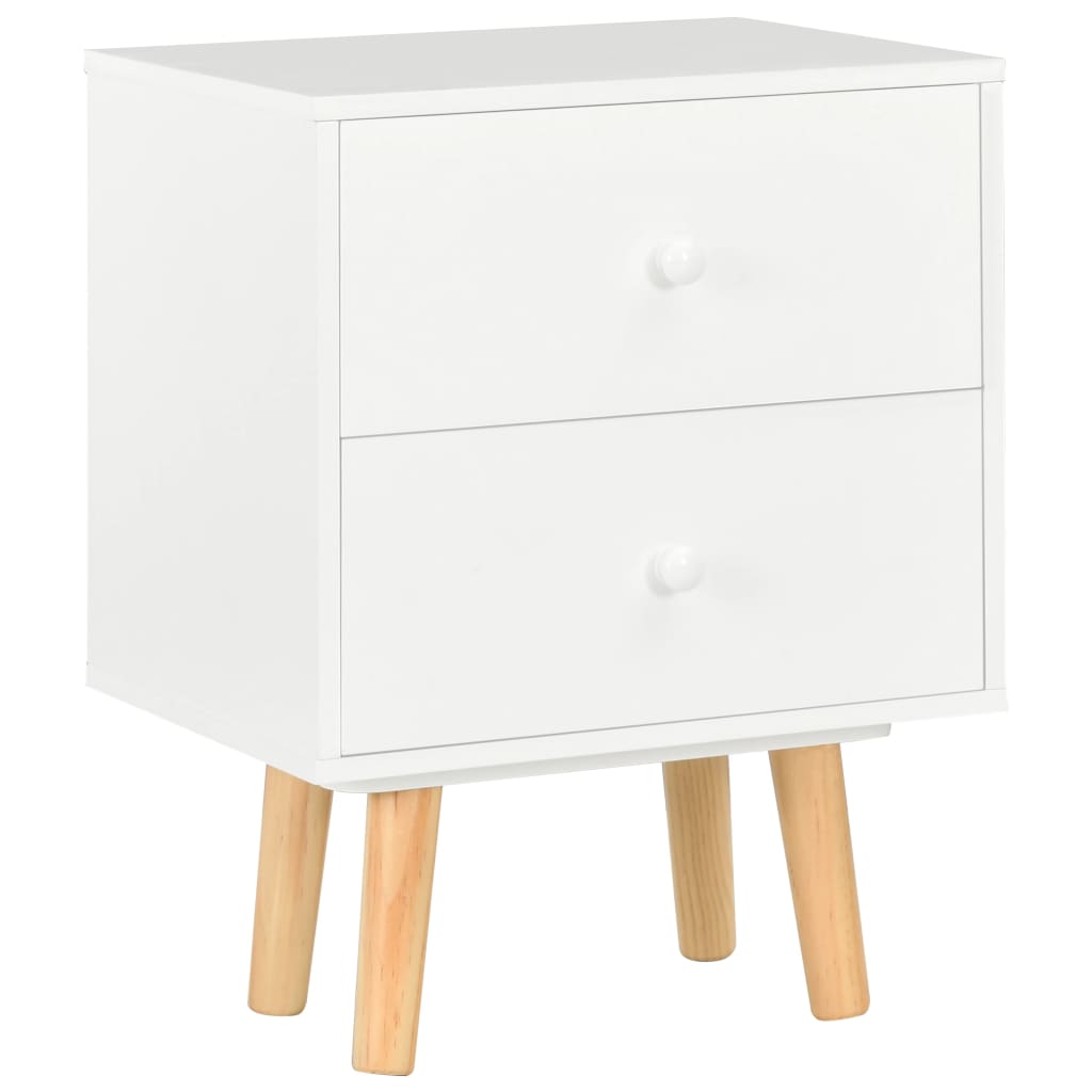 Bedside Cabinets 2 pcs White 40x30x50 cm Solid Pinewood