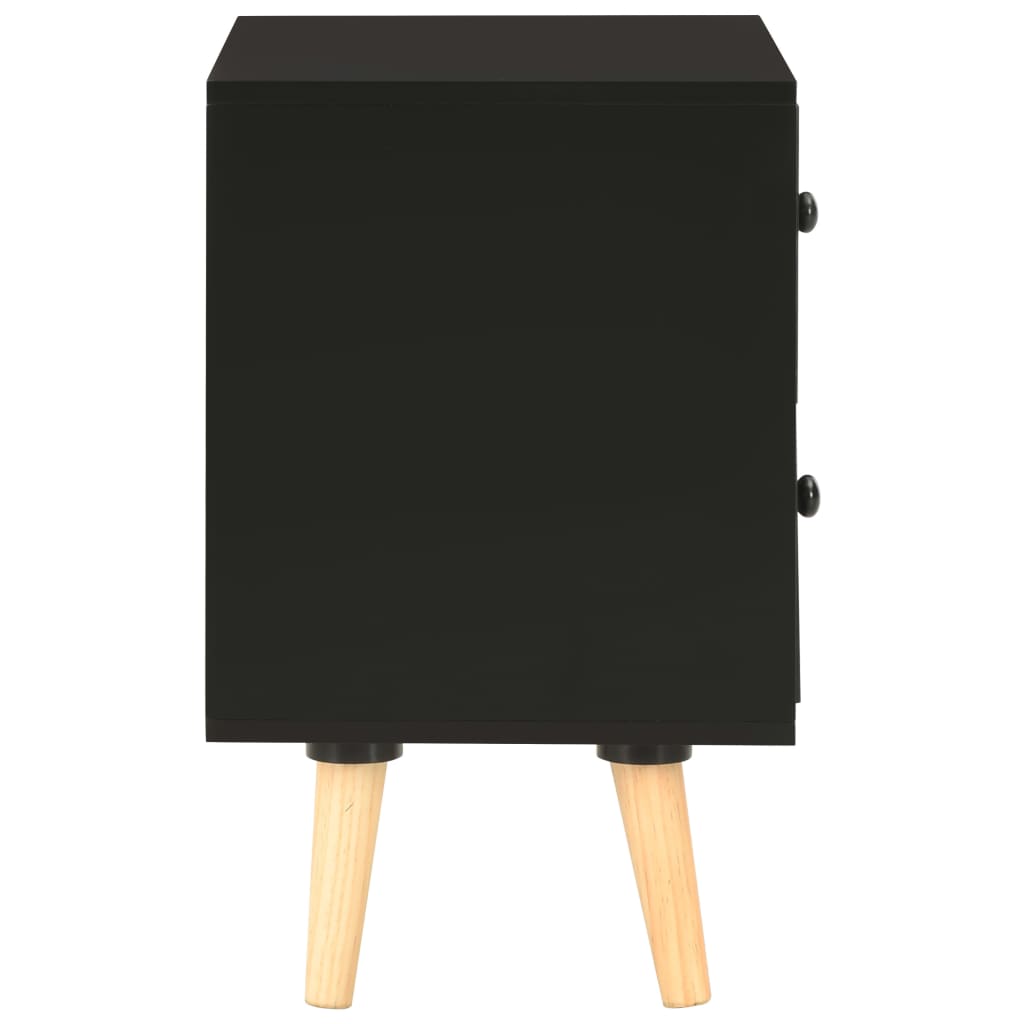 Bedside Cabinets 2 pcs Black 40x30x50 cm Solid Pinewood