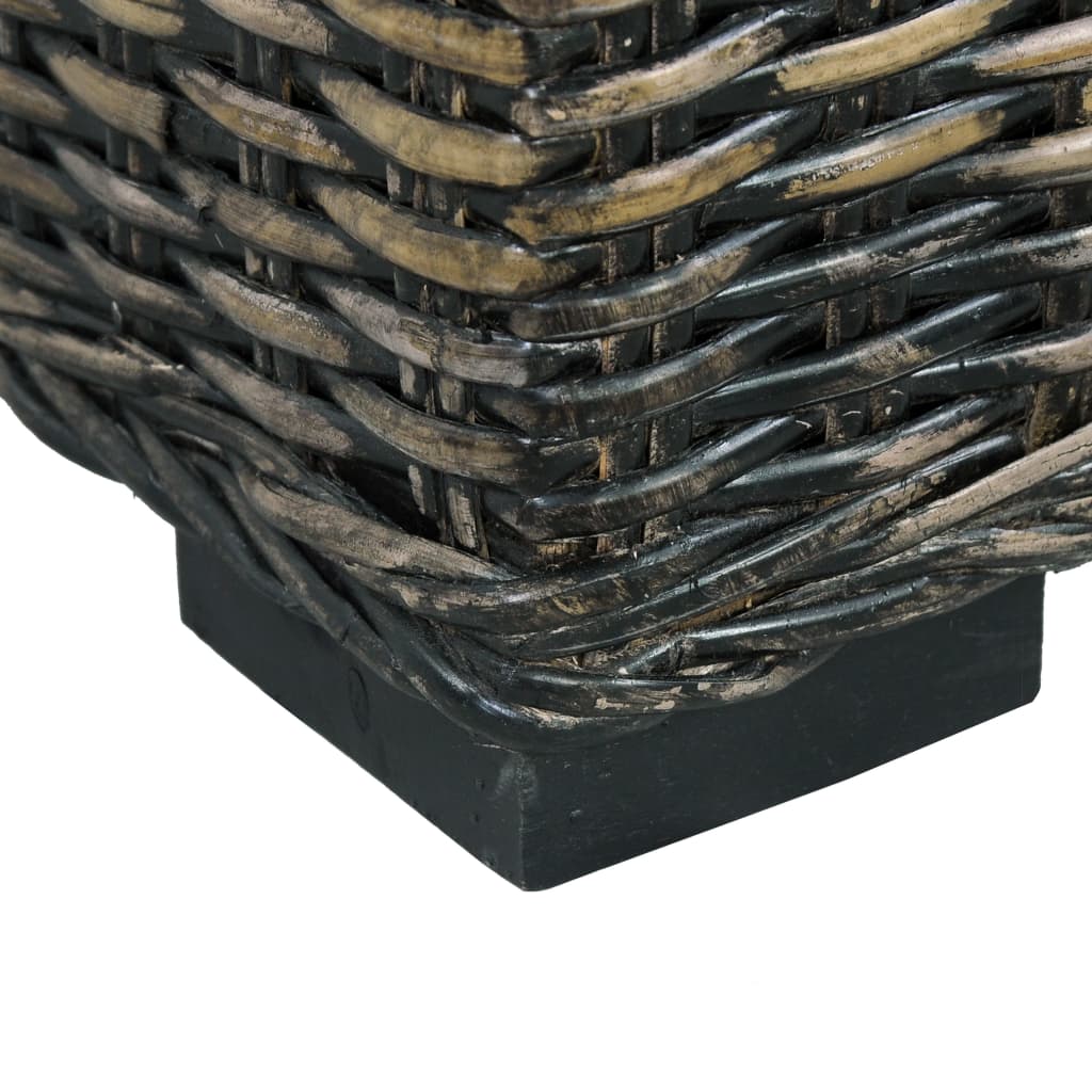 Storage Box 120 cm Black Kubu Rattan and Solid Mango Wood