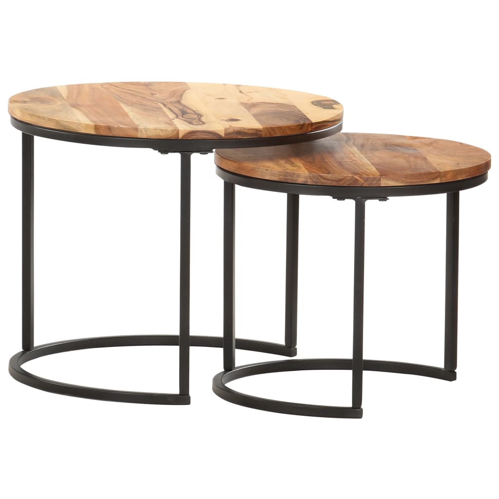 Nesting Tables 2 pcs Solid Wood Acacia