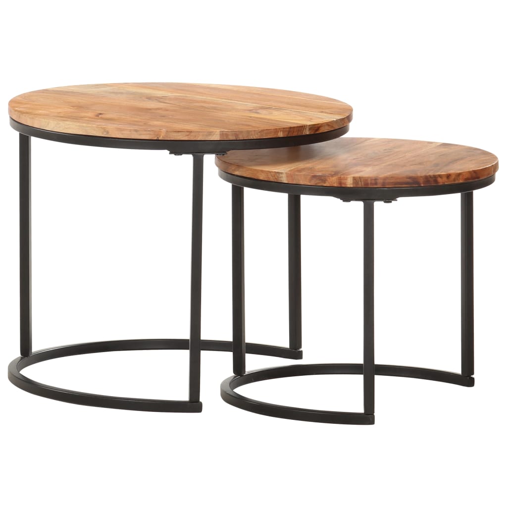 Nesting Tables 2 pcs Solid Wood Acacia