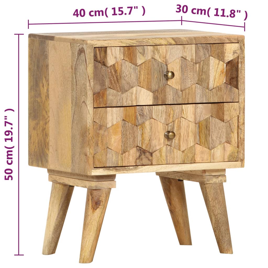 Bedside Cabinet 40x30x50 cm Solid Mango Wood