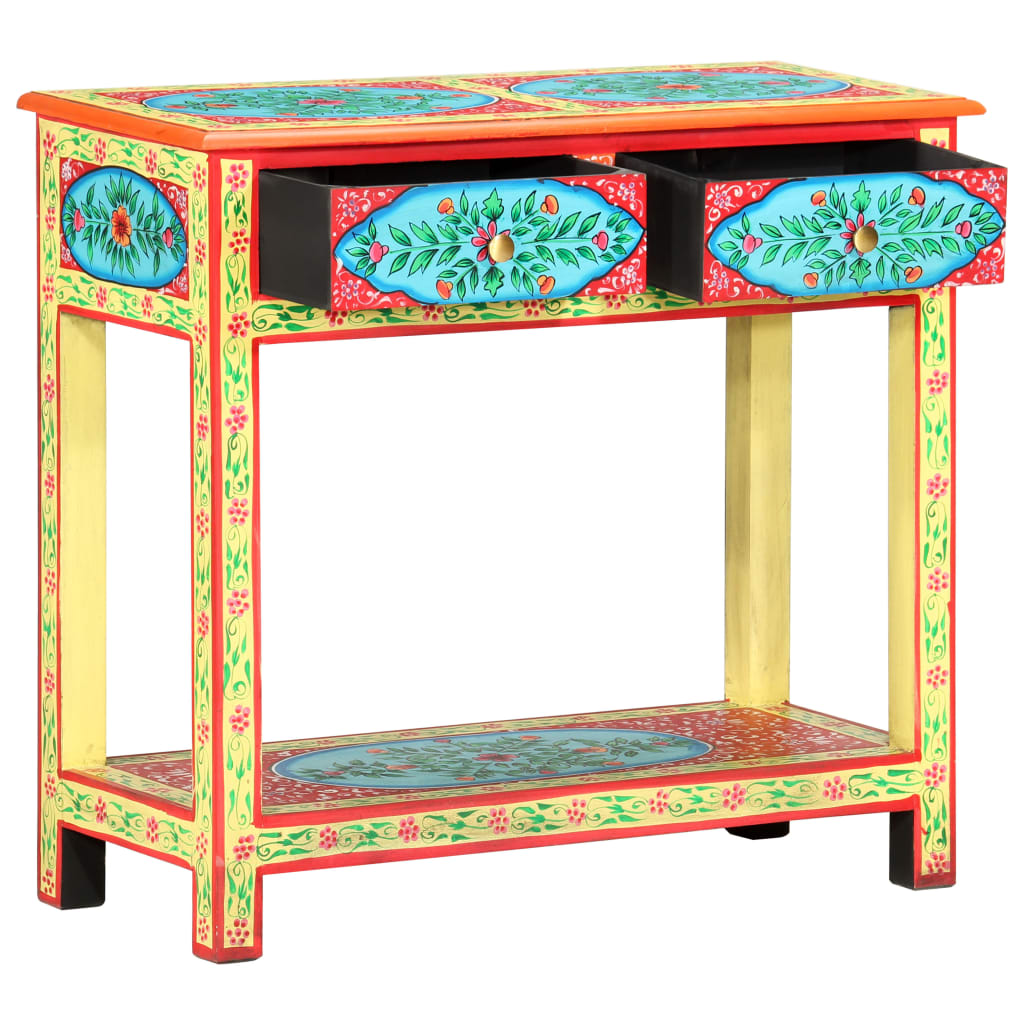 Hand Painted Console Table 80x35x75 cm Solid Mango Wood